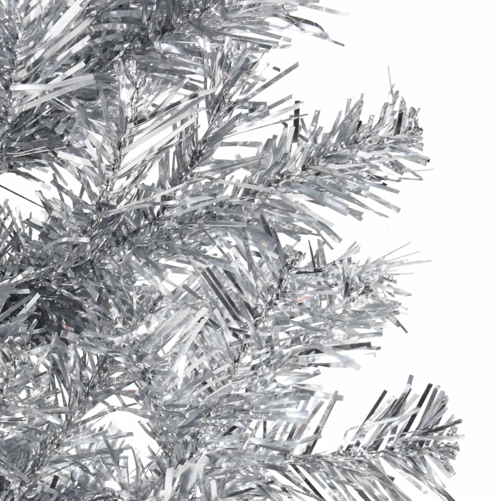 vidaXL Χριστουγεννιάτικο Δέντρο Τεχνητό Μισό Με Βάση Ασημί 120 εκ.