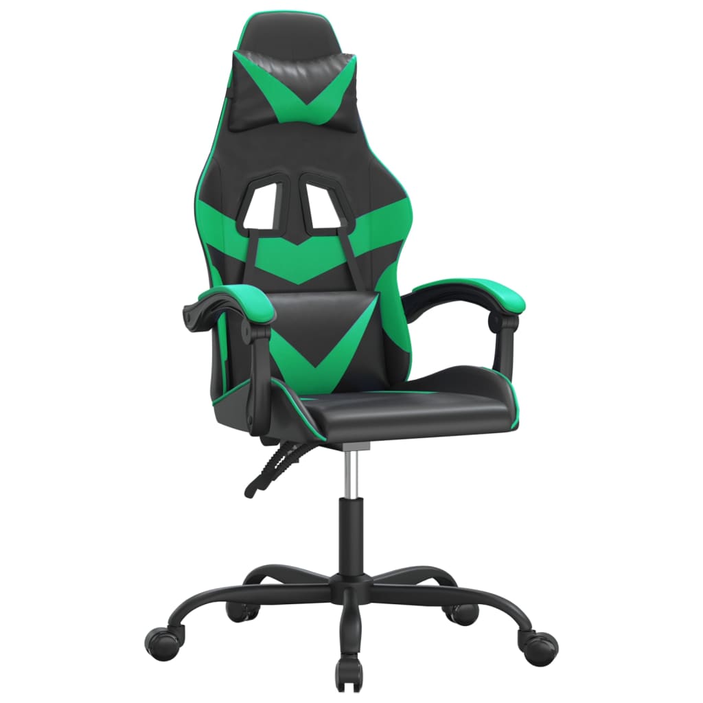vidaXL Καρέκλα Gaming Περιστρεφόμενη Μαύρη/Πράσινη από Συνθετικό Δέρμα