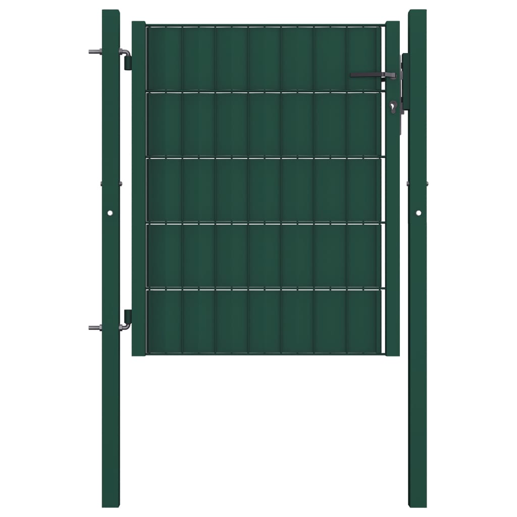 vidaXL Πόρτα Περίφραξης Πράσινη 100 x 81 εκ. από PVC / Ατσάλι