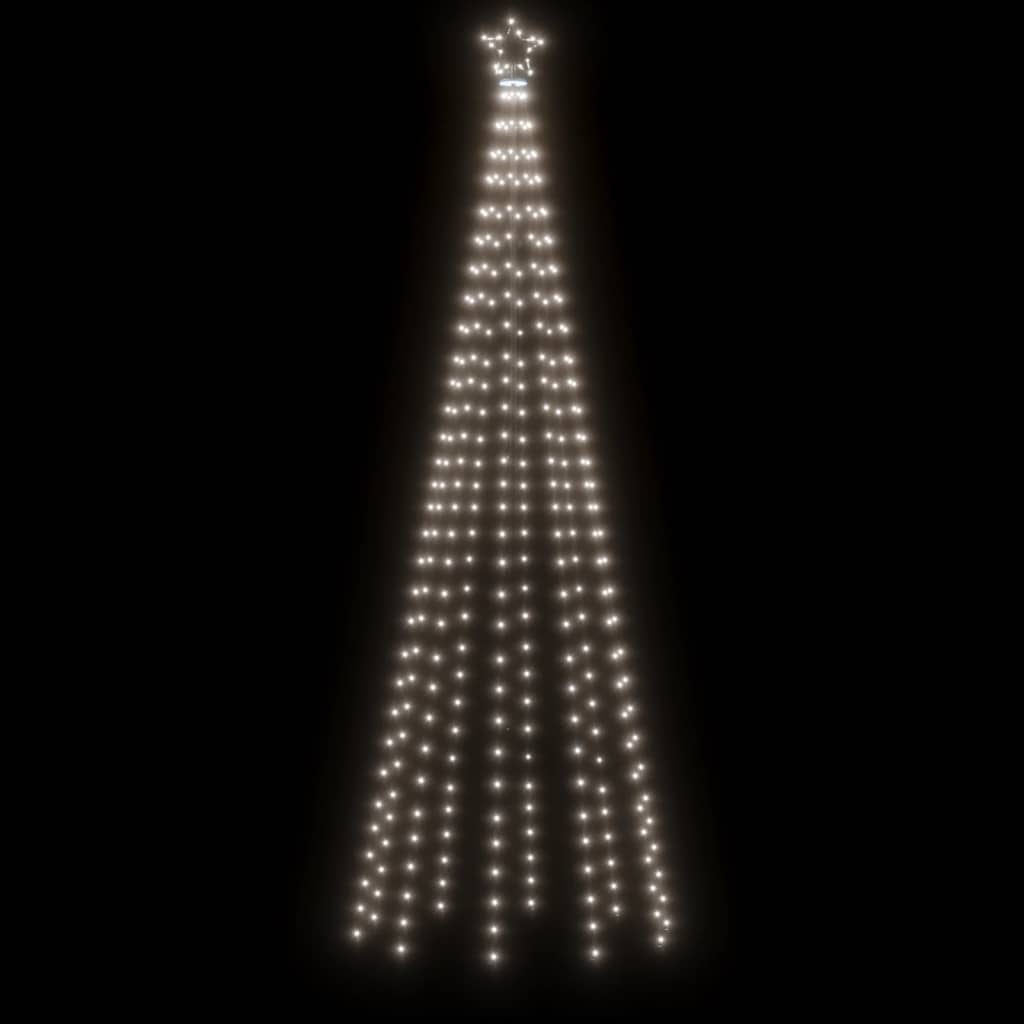 vidaXL Χριστουγεννιάτικο Δέντρο με Ακίδα 310 LED Ψυχρό Λευκό 300 εκ.