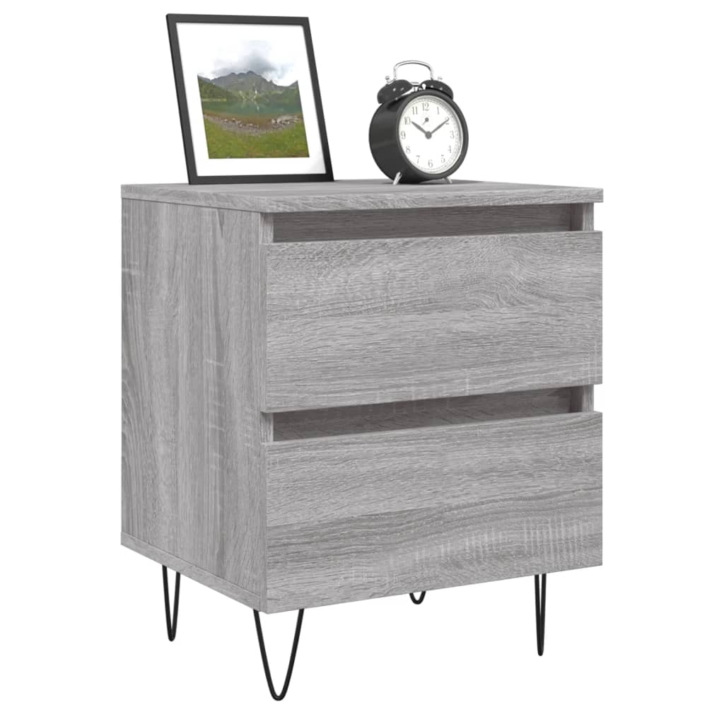 vidaXL Κομοδίνα 2 τεμ. Γκρι Sonoma 40x35x50 εκ. από Επεξεργασμένο Ξύλο