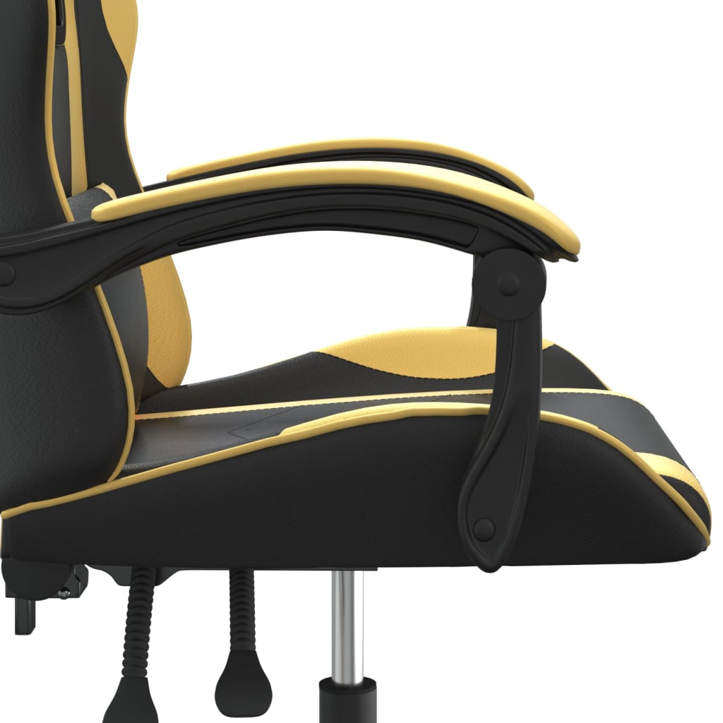 vidaXL Καρέκλα Gaming Περιστρεφόμενη Μαύρη/Χρυσή από Συνθετικό Δέρμα