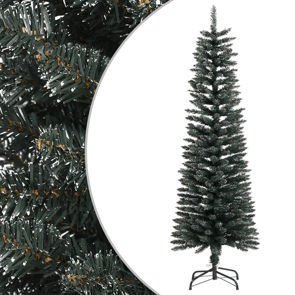 vidaXL Χριστουγεννιάτικο Δέντρο Τεχνητό Slim Βάση Πράσινο 150 εκ. PVC