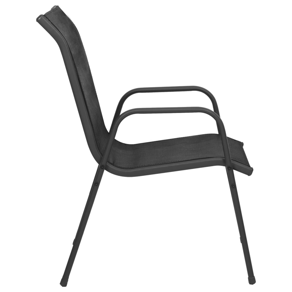 vidaXL Καρέκλες Κήπου 6 τεμ. Μαύρες από Ατσάλι / Textilene