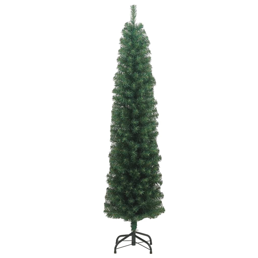 vidaXL Χριστουγεν. Δέντρο Slim Τεχνητό με Βάση Πράσινο 240 εκ.