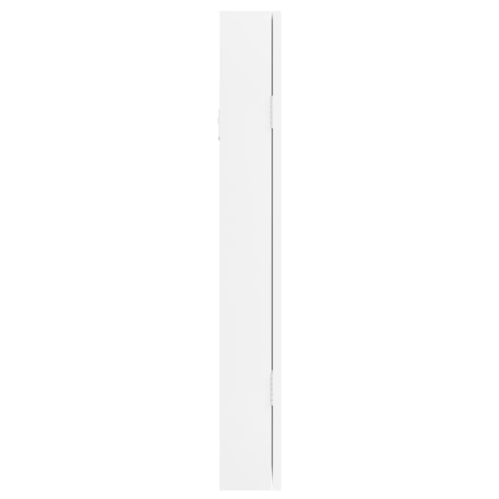 vidaXL Έπιπλο Κοσμημάτων με Καθρέφτη Επιτοίχιο Λευκό 30 x 8,5 x 67 εκ.