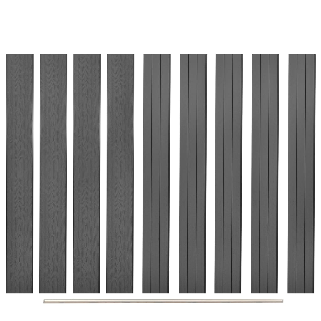vidaXL Σανίδες Φράχτη Ανταλλακτικές 9 Τεμ. Γκρι 170 εκ. από WPC