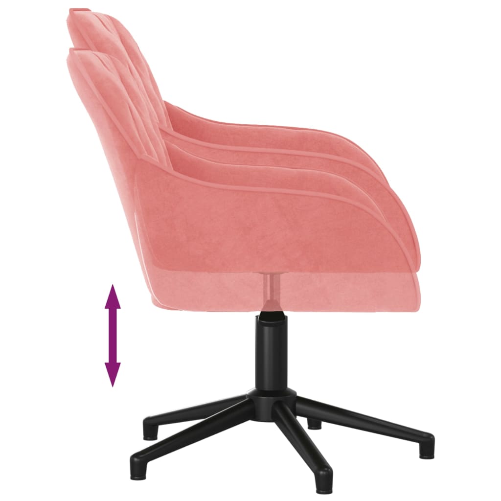 vidaXL Καρέκλα Γραφείου Περιστρεφόμενη Ροζ Βελούδινη