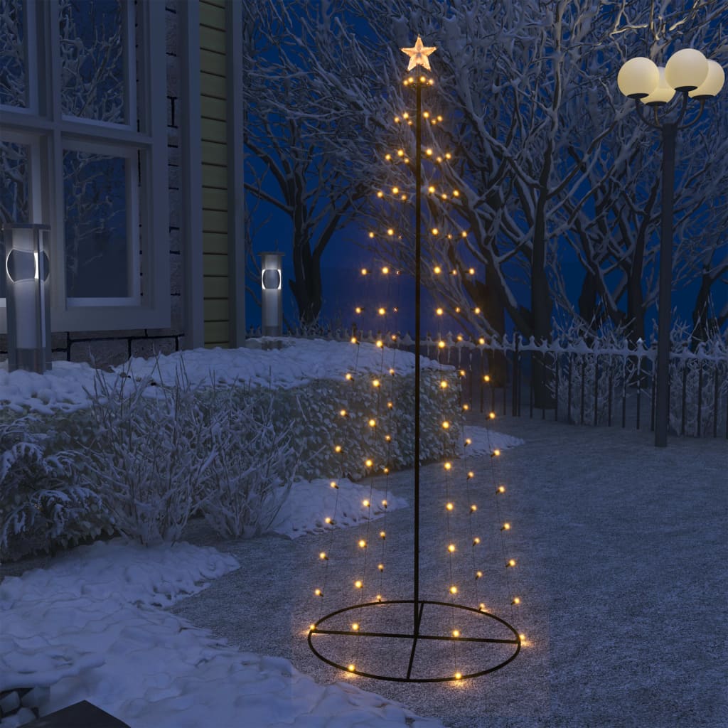 vidaXL Χριστουγεννιάτικο Δέντρο Κώνος 100 LED Θερμό Λευκό 70x180 εκ.