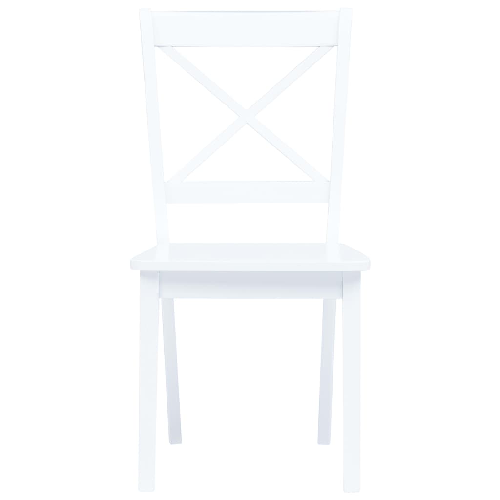 vidaXL Καρέκλες Τραπεζαρίας 6 τεμ. Λευκές Μασίφ Ξύλο Καουτσουκόδεντρου