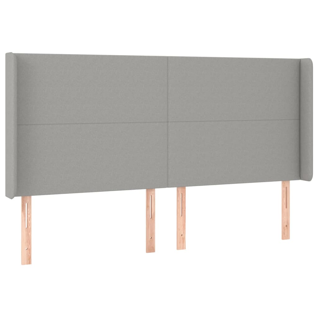 vidaXL Κρεβάτι Boxspring με Στρώμα & LED Αν.Γκρι 160x200εκ. Υφασμάτινο
