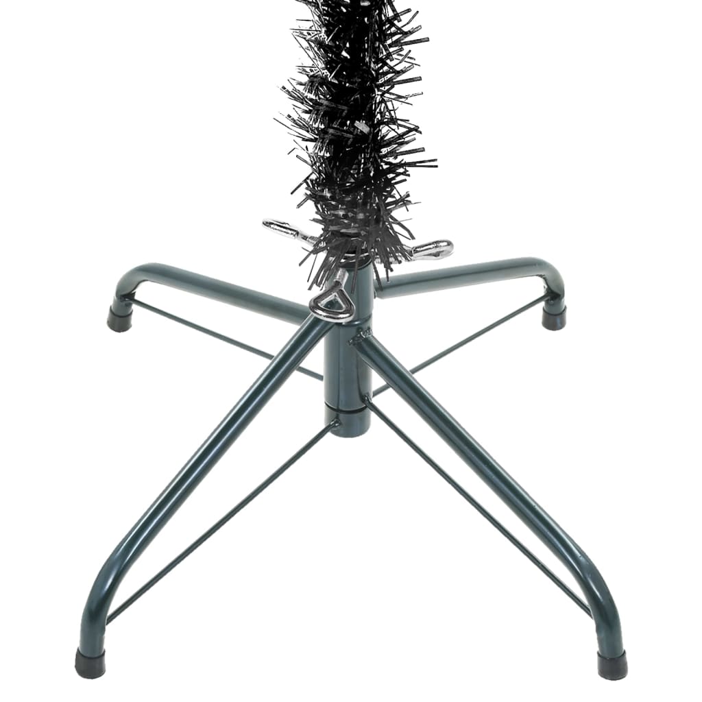 vidaXLΧριστουγεννιάτικο Δέντρο Προφωτ. Slim με Μπάλες Μαύρο 180εκ