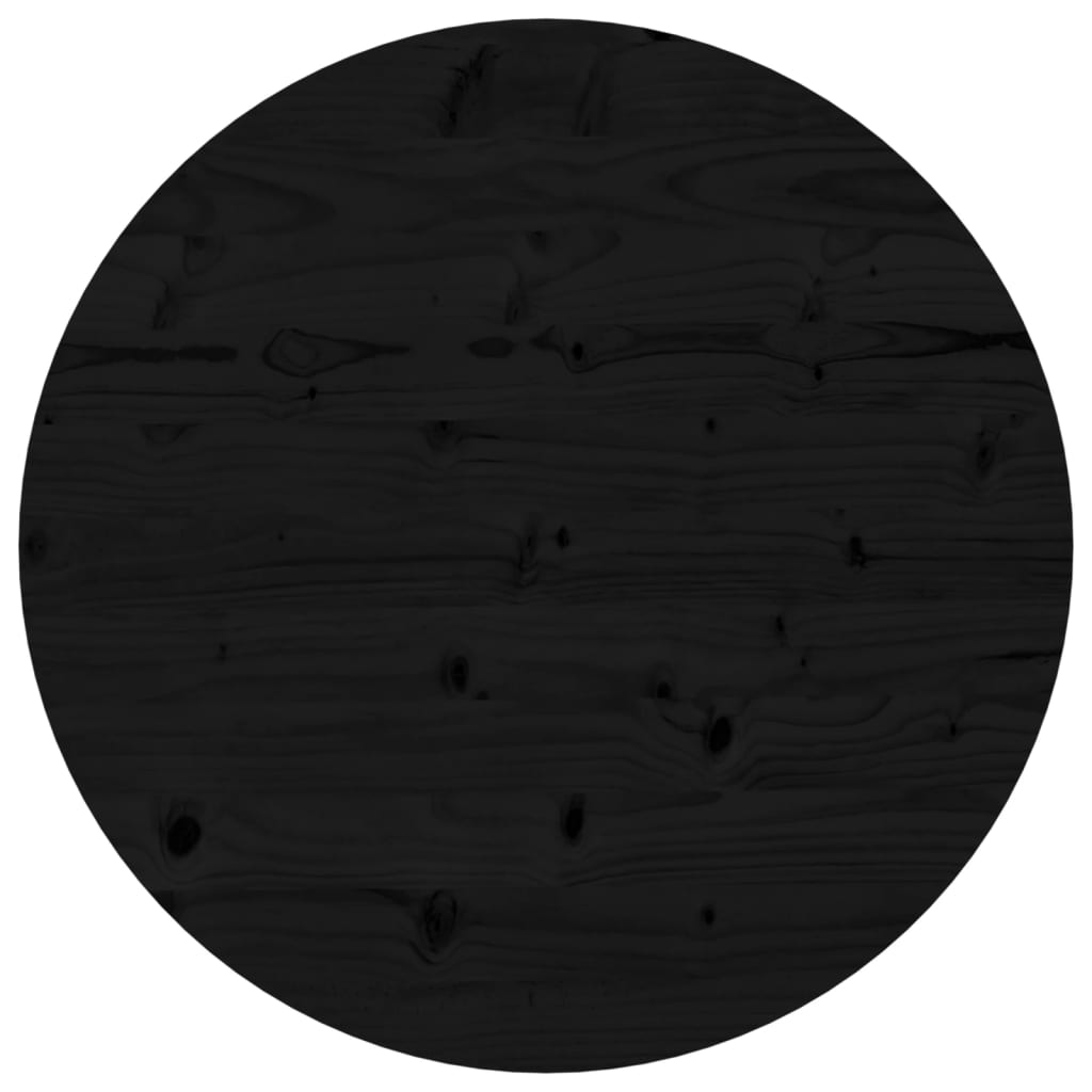 vidaXL Επιφάνεια Τραπεζιού Στρογγυλή Μαύρη Ø90x3 εκ. Μασίφ Ξύλο Πεύκου