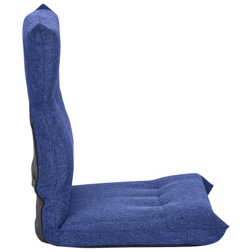 vidaXL Καρέκλα Δαπέδου Πτυσσόμενη Μπλε Υφασμάτινη