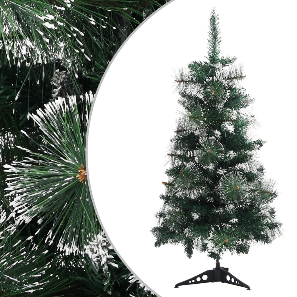 vidaXL Χριστουγεννιάτ. Δέντρο Τεχνητό με Βάση Πράσινο/Λευκό 90 εκ. PVC