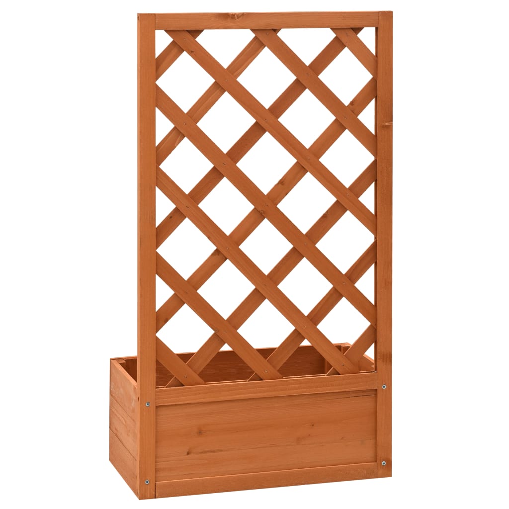 vidaXL Γλάστρα Κήπου με Καφασωτό Πορτοκαλί 50x25x90 εκ. Ξύλο Ελάτης