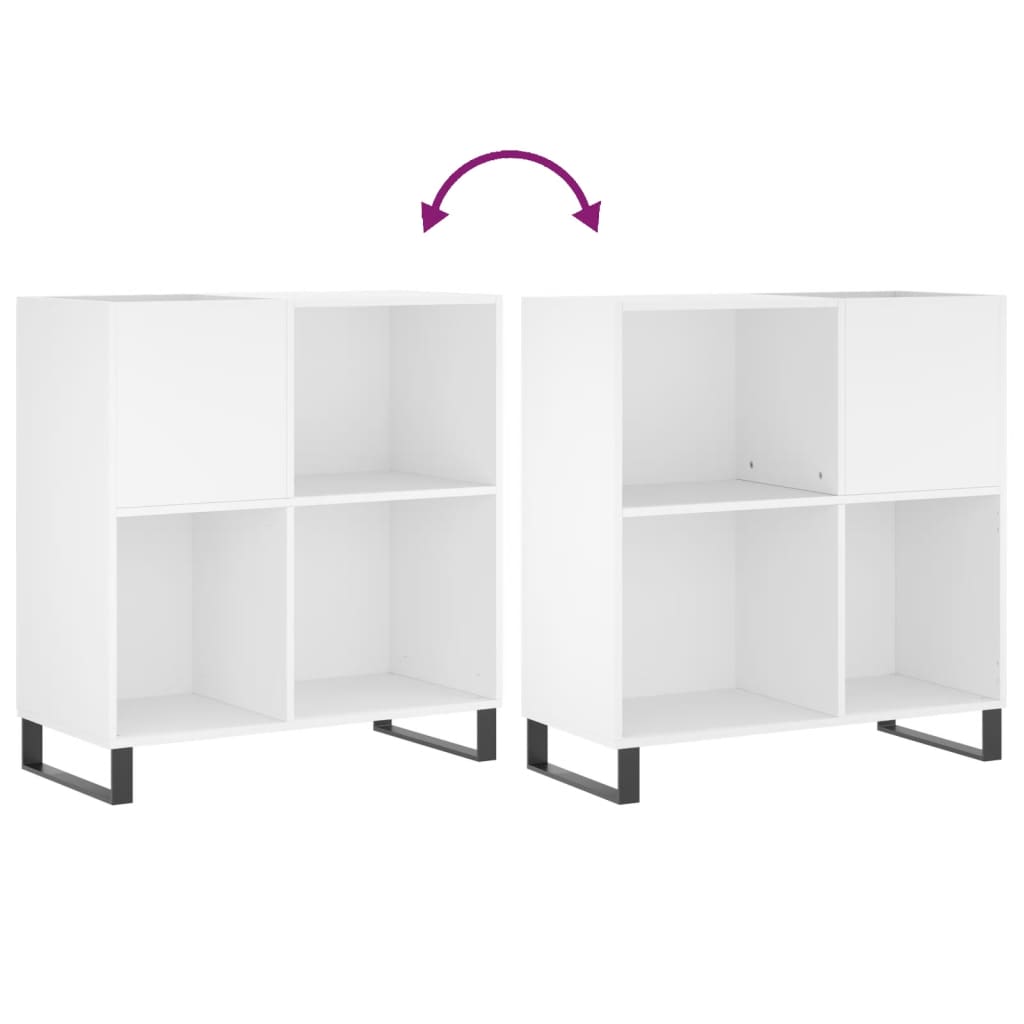 vidaXL Έπιπλο Δίσκων Λευκό 84,5 x 38 x 89 εκ. από Επεξεργασμένο Ξύλο