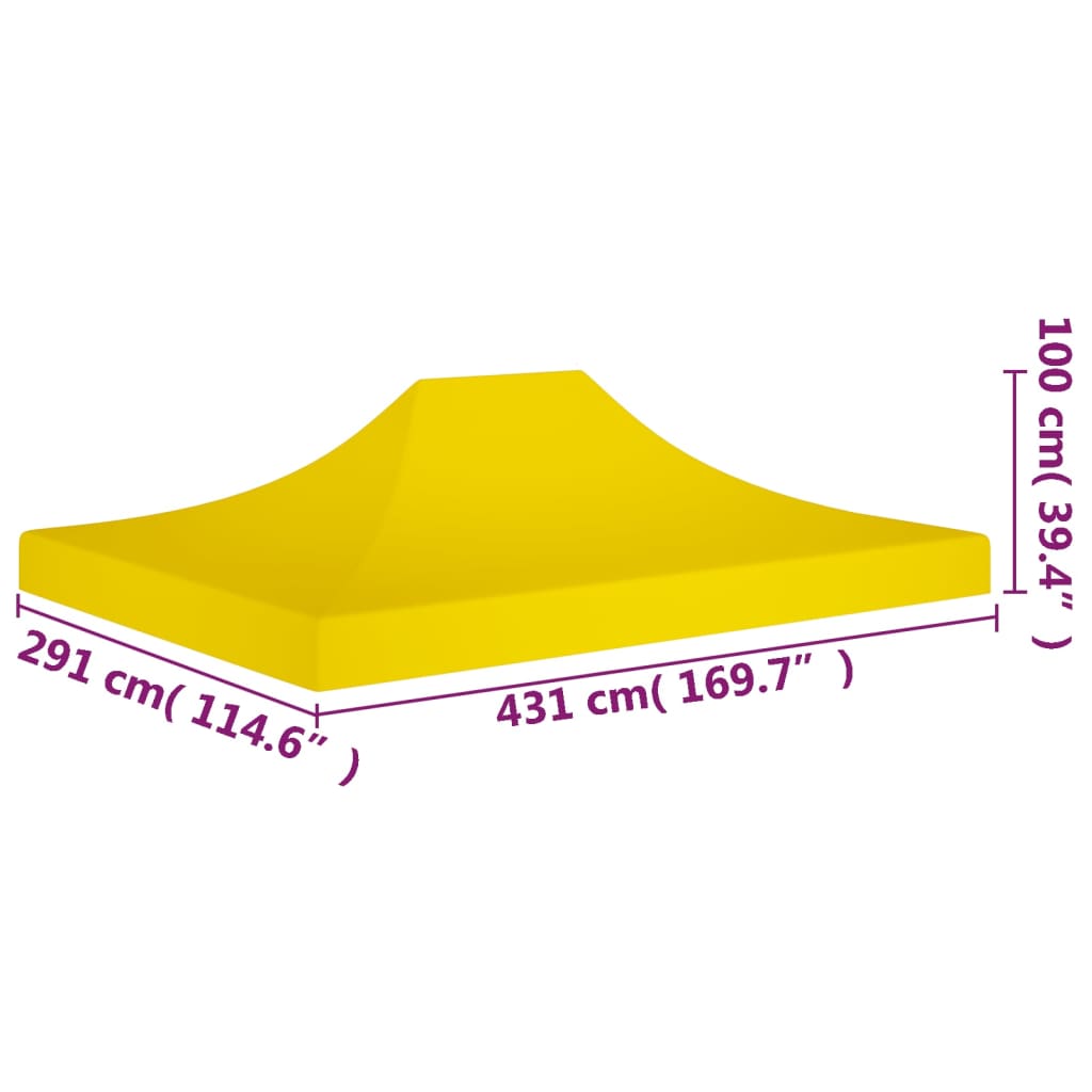 vidaXL Κάλυμμα Τέντας Εκδηλώσεων Κίτρινο 4,5 x 3 μ. 270 γρ/μ²