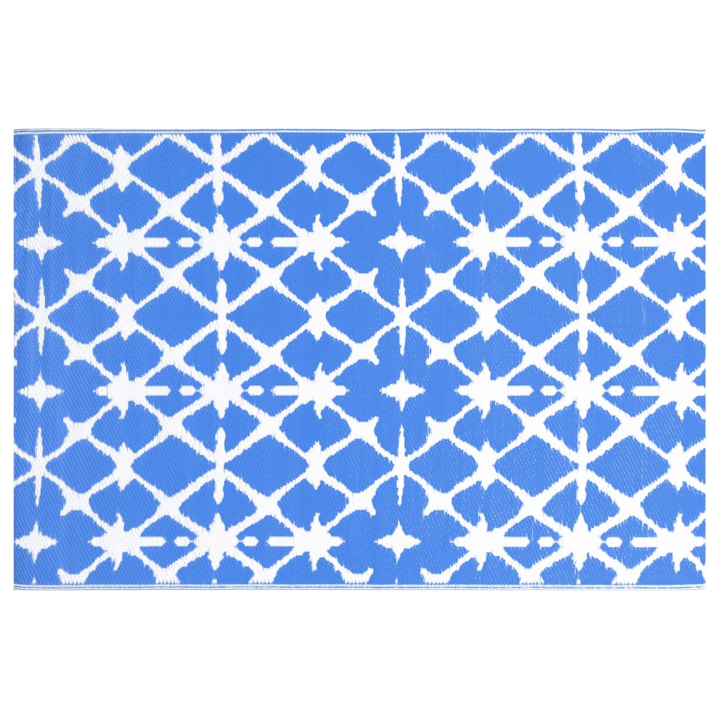 vidaXL Χαλί Εξωτερικού Χώρου Μπλε/Λευκό 190 x 290 εκ. Πολυπροπυλένιο