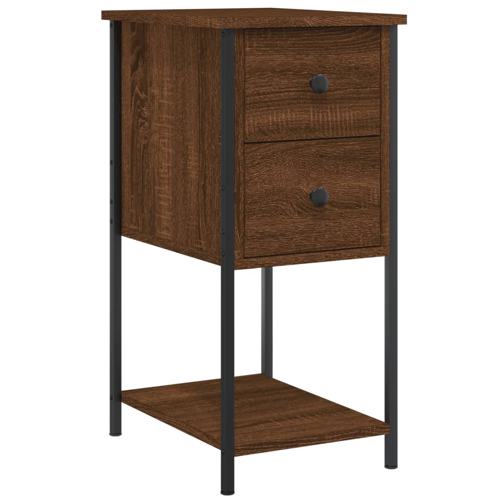 vidaXL Κομοδίνα 2 Τεμ. Καφέ Δρυς 32x42x70 εκ. Επεξεργασμένο Ξύλο