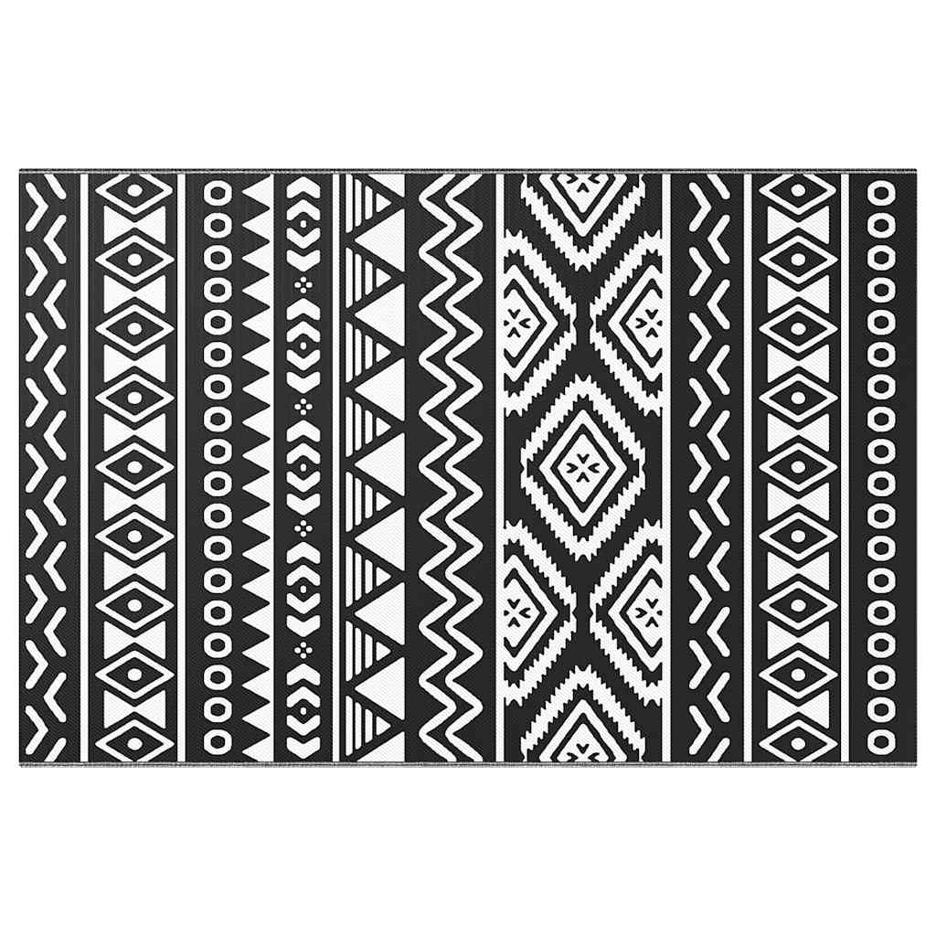 vidaXL Χαλί εξωτερικού χώρου ARAKIL Μαύρο 120x180 cm PP