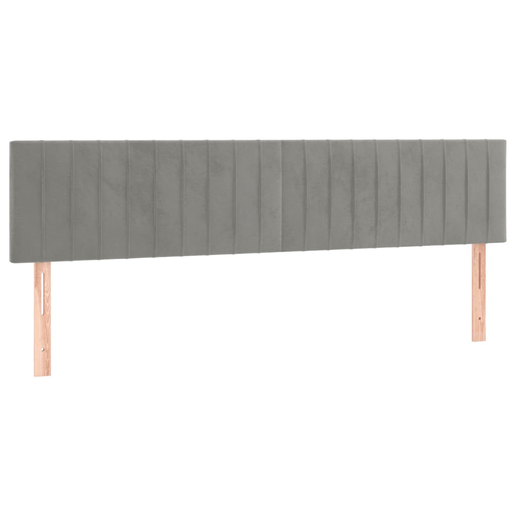 vidaXL Κεφαλάρια Κρεβατιού 2 τεμ. Αν. Γκρι 100x5x78/88 εκ. Βελούδινο
