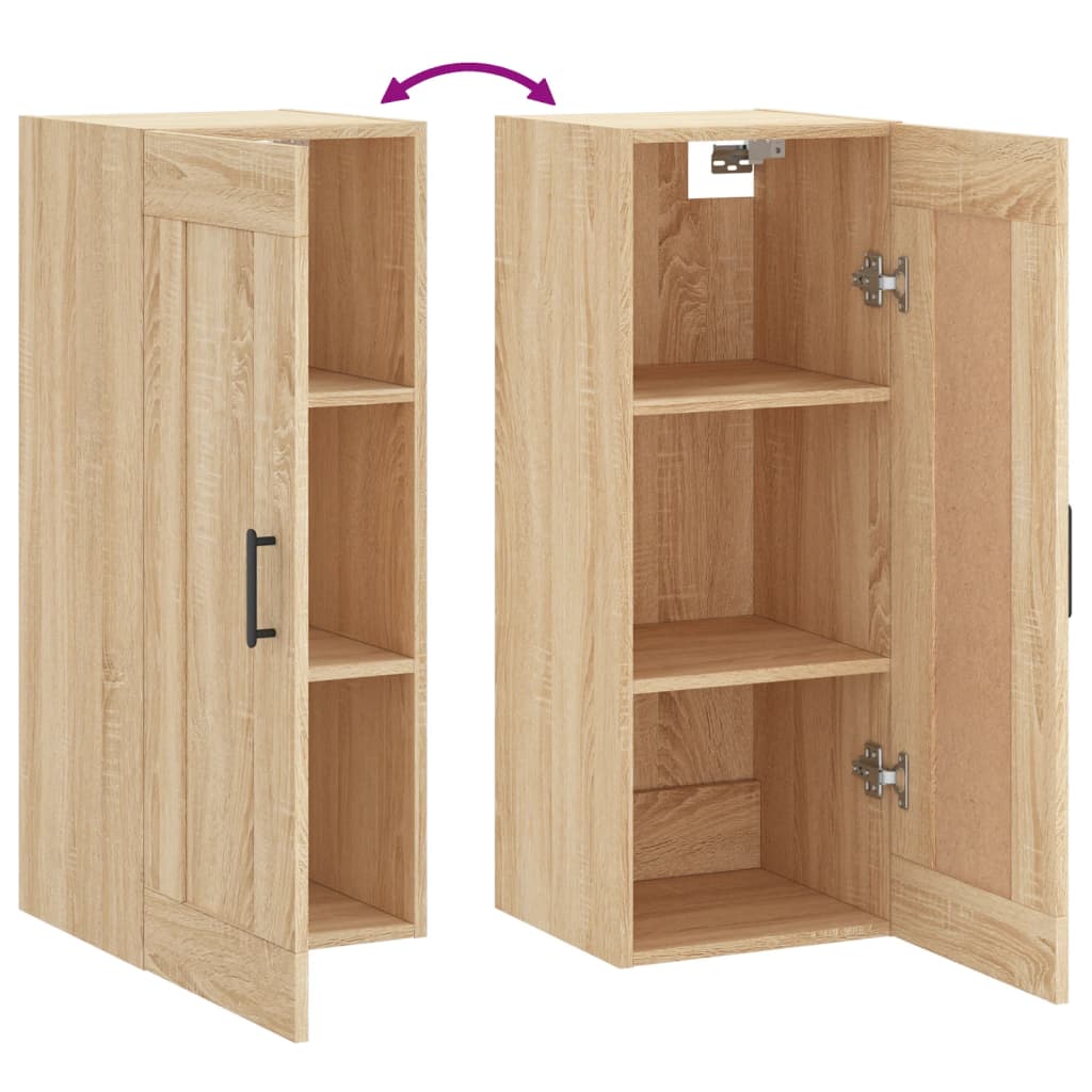 vidaXL Ντουλάπι Τοίχου Sonoma Δρυς 34,5 x 34 x 90 εκ. Επεξεργ. Ξύλο