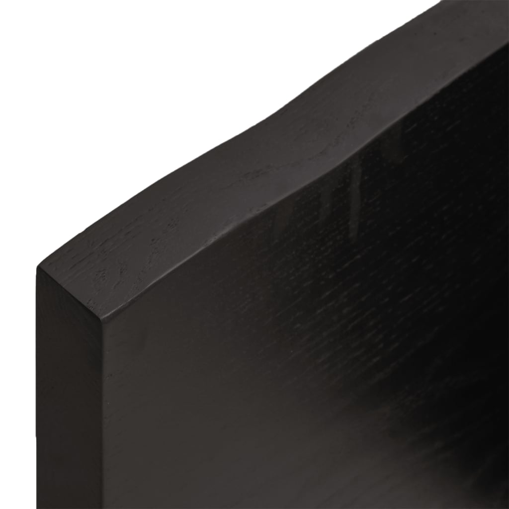vidaXL Επιφάνεια Τραπεζιού Σκούρο Καφέ 80x50x(2-4)εκ Επεξ. Μασίφ Δρυς