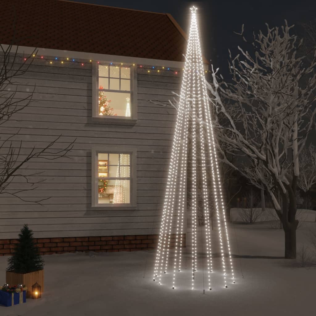 vidaXL Χριστουγεννιάτικο Δέντρο Με Ακίδα 1134 LED Ψυχρό Λευκό 800 εκ.