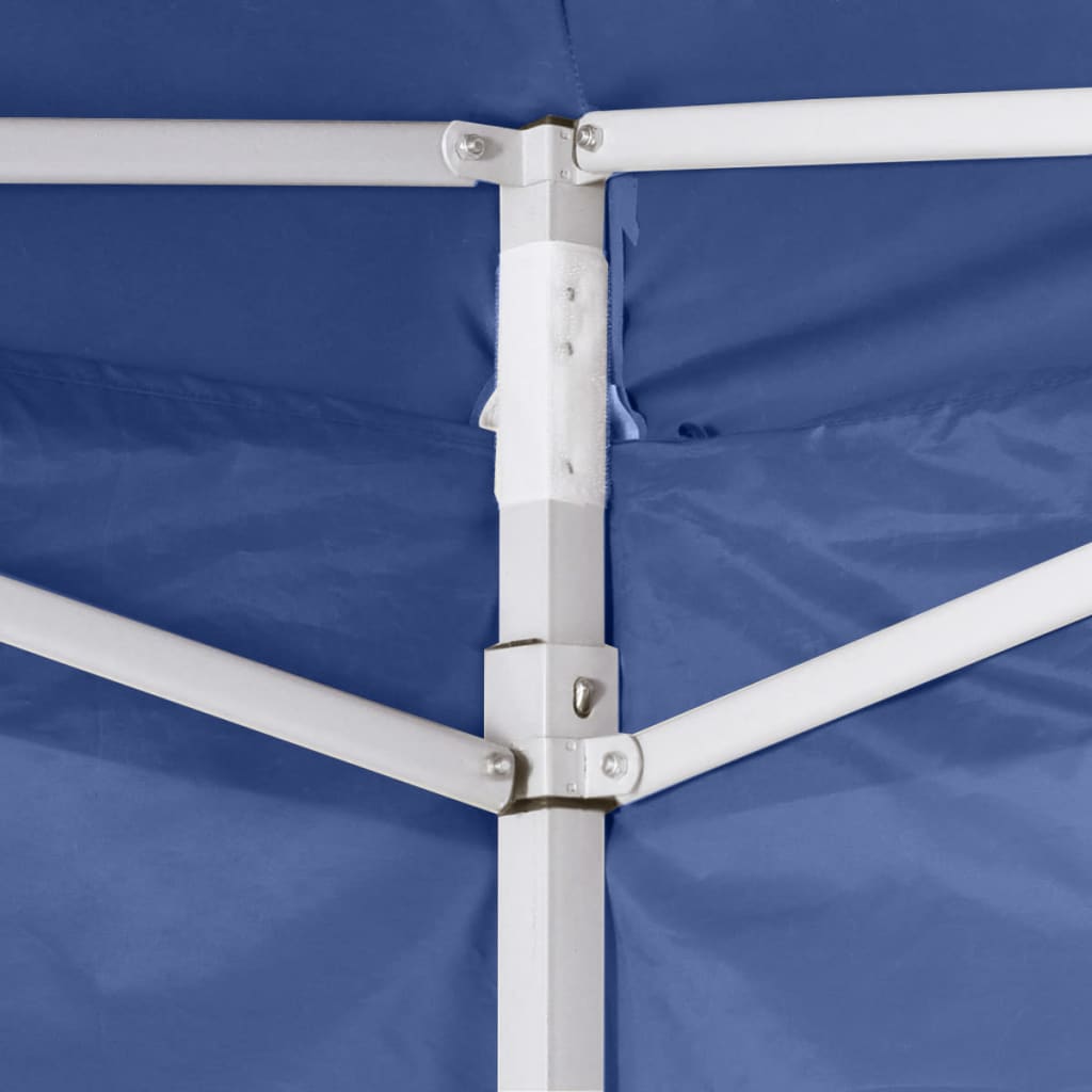 vidaXL Κιόσκι Πτυσσόμενο με 4 Πλευρικά Τοιχώματα Μπλε 2x2 μ. Ατσάλινο