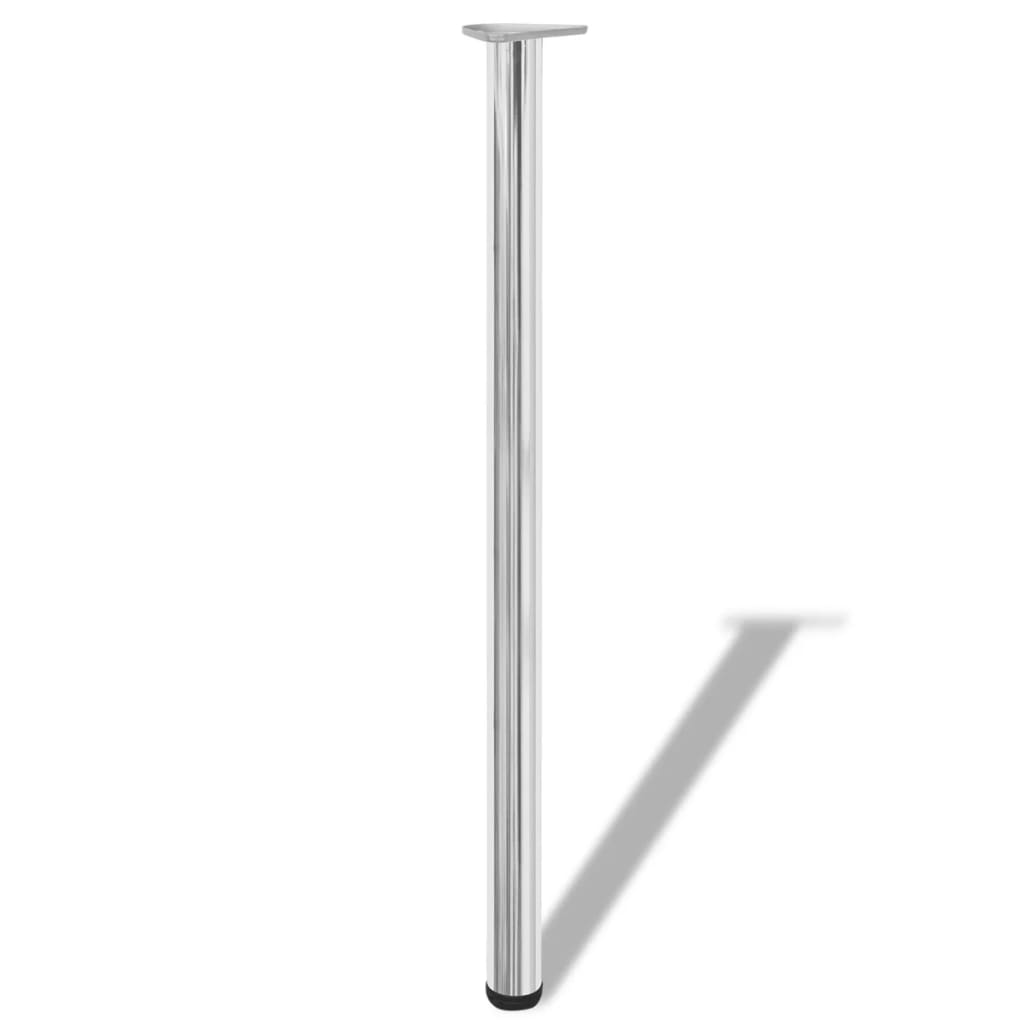 242144 4 Height Adjustable Table Legs Chrome 1100 mm