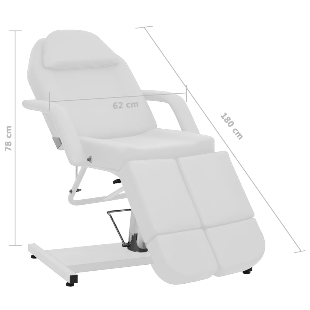 vidaXL Καρέκλα Αισθητικής Λευκή 180 x 62 x 78 εκ. από Συνθετικό Δέρμα