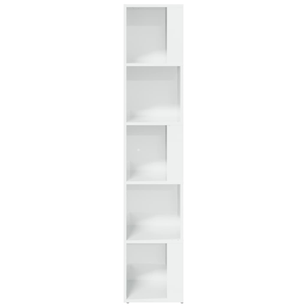 vidaXL Ντουλάπι Γωνία Γυαλ. Λευκό 33 x 33 x 164,5 εκ. από Μοριοσανίδα