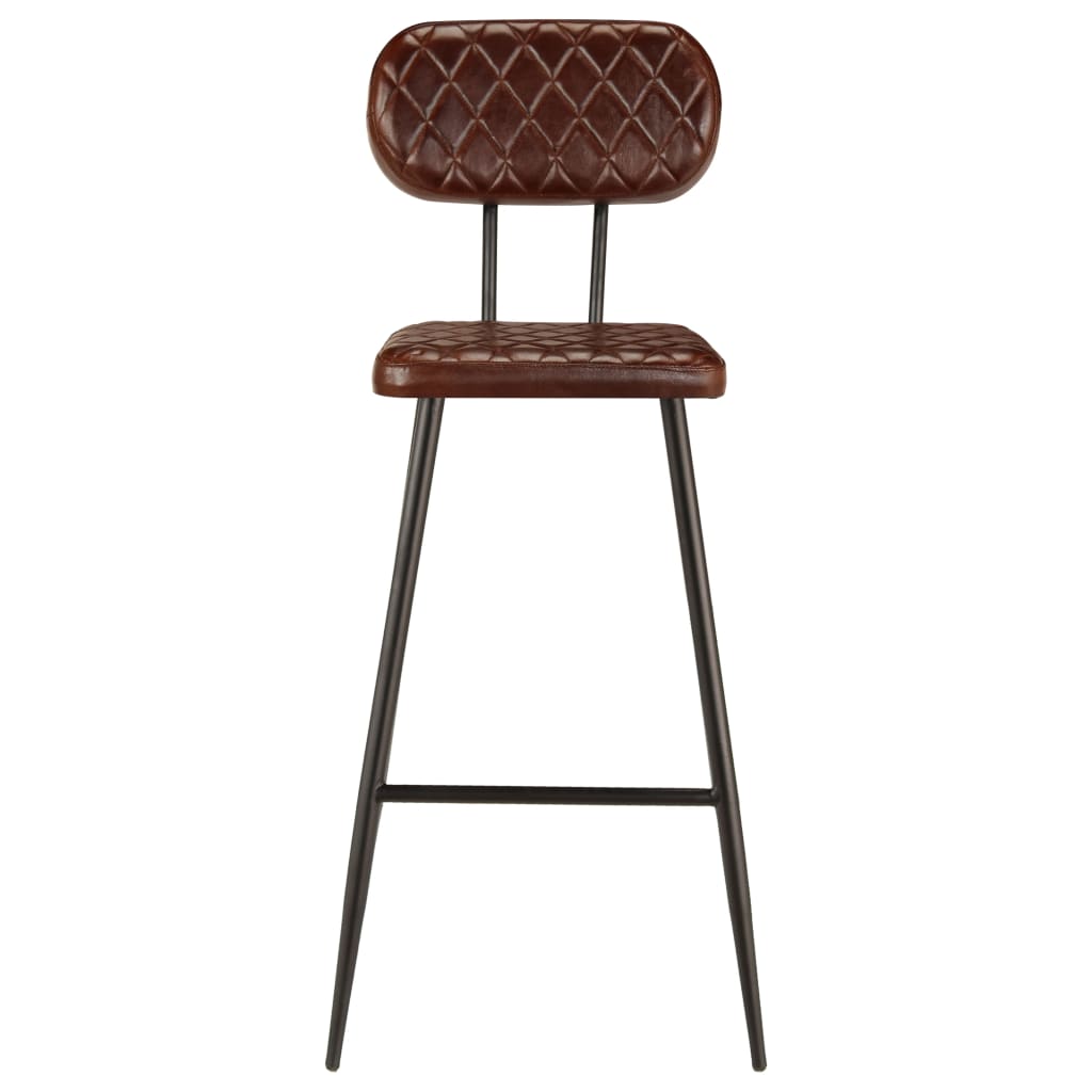 vidaXL Καρέκλες Μπαρ 2 τεμ. Καφέ από Γνήσιο Δέρμα