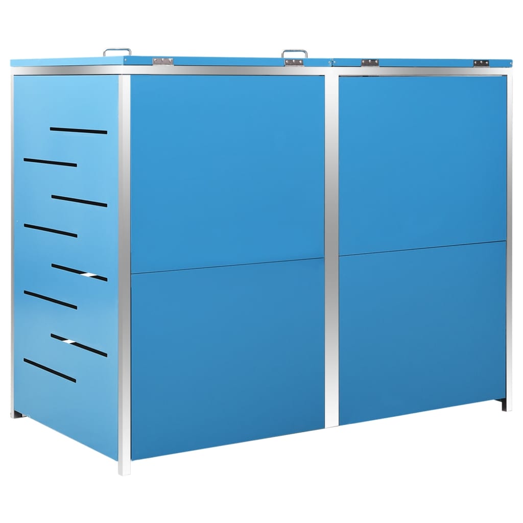 vidaXL Πλαίσιο Κάδων Απορρ. Διπλό με Ρόδες 138x77,5x115,5 εκ Αν. Ατσά.
