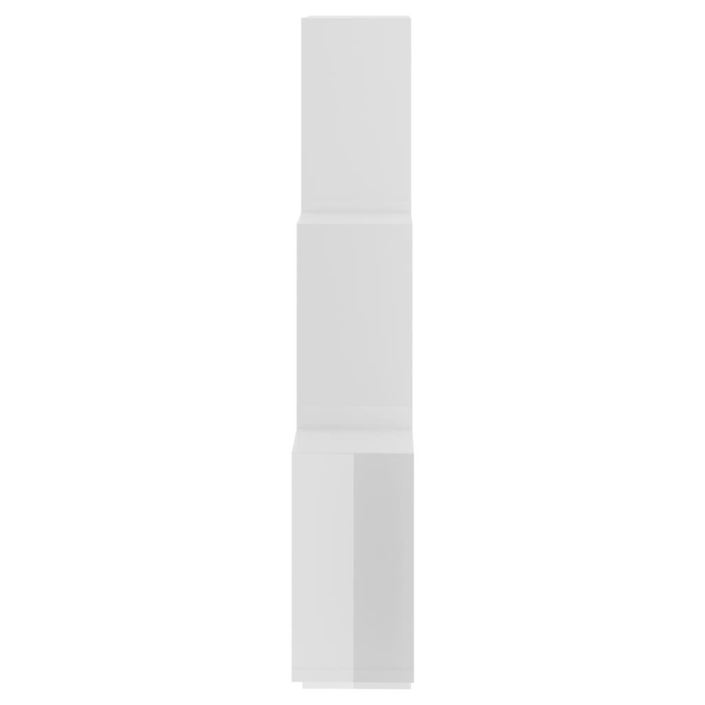 vidaXL Ραφιέρα Τοίχου με Κύβους Γυαλιστ. Λευκό 78x15x93 εκ Μοριοσανίδα