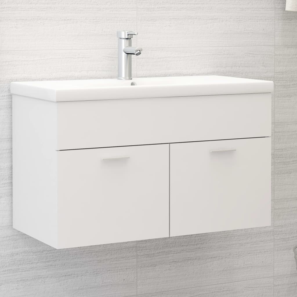 vidaXL Ντουλάπι Νιπτήρα Λευκό 80 x 38,5 x 46 εκ. από Μοριοσανίδα