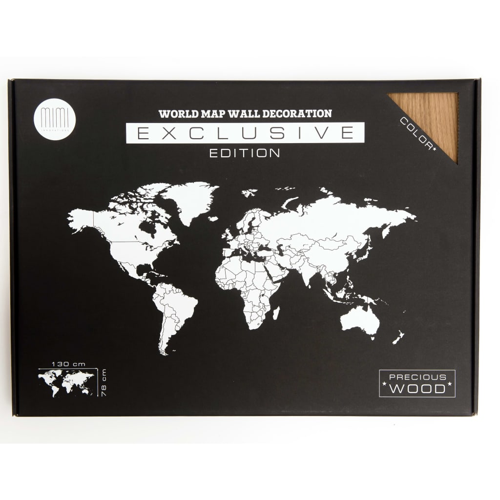 MiMi Innovations Παγκόσμιος Χάρτης Exclusive 130x78 εκ. Ξύλο Καρυδιάς