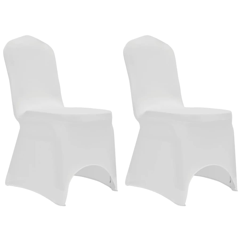 vidaXL Καλύμματα Καρέκλας Ελαστικά Λευκά 12 τεμ.