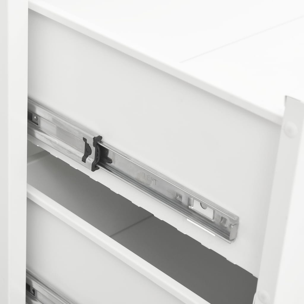 vidaXL Συρταριέρα Βιομηχανική Λευκή 78 x 40 x 93 εκ. Μεταλλική