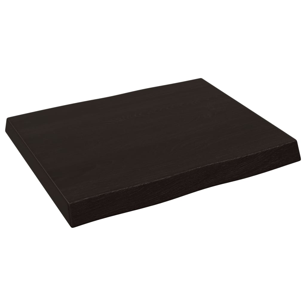 vidaXL Επιφ Τραπεζιού Αν Καφέ 60x50x(2-6)εκ. Ακατέργ. Μασίφ Ξύλο Δρυός