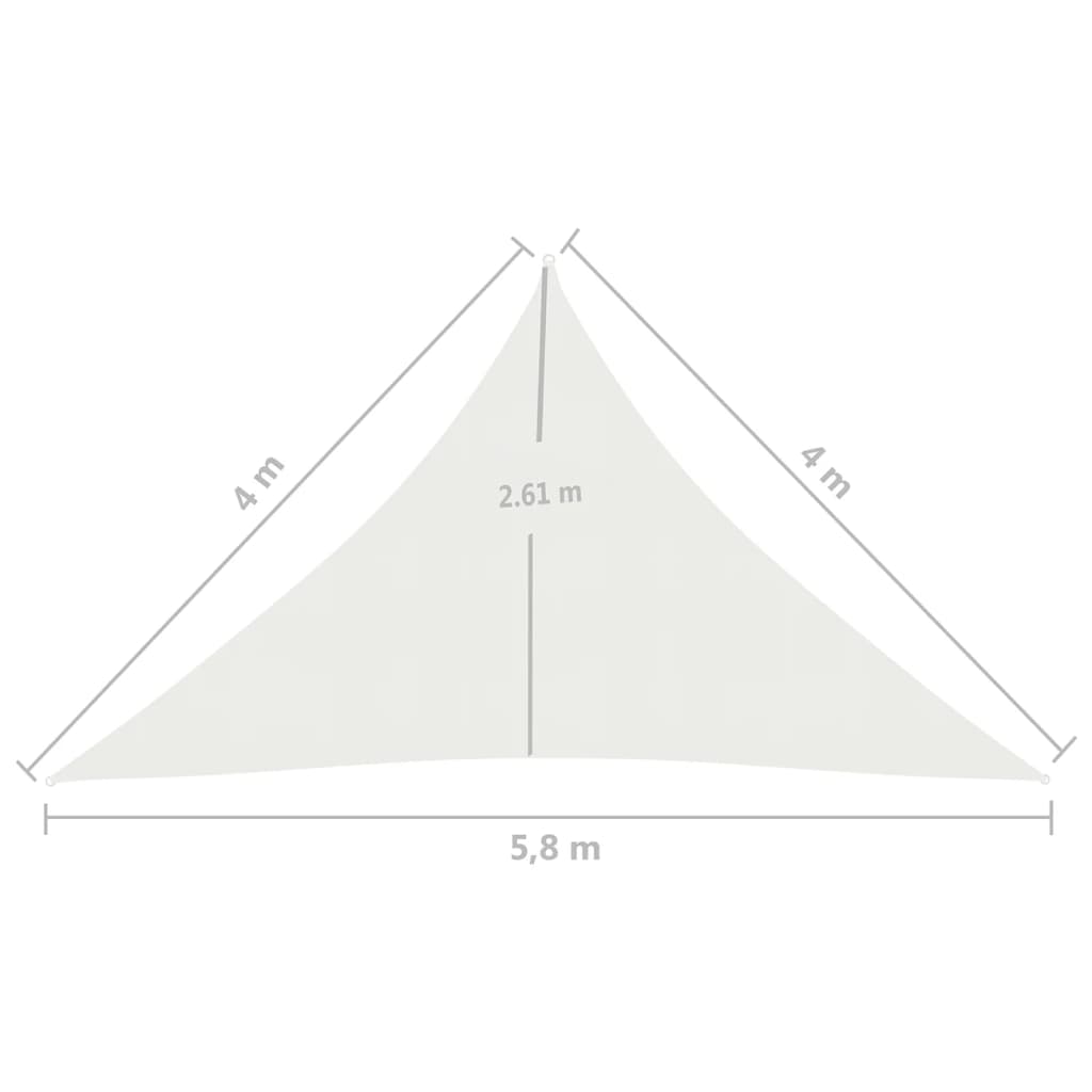 vidaXL Πανί Σκίασης Λευκό 4 x 4 x 5,8 μ. από HDPE 160 γρ./μ²