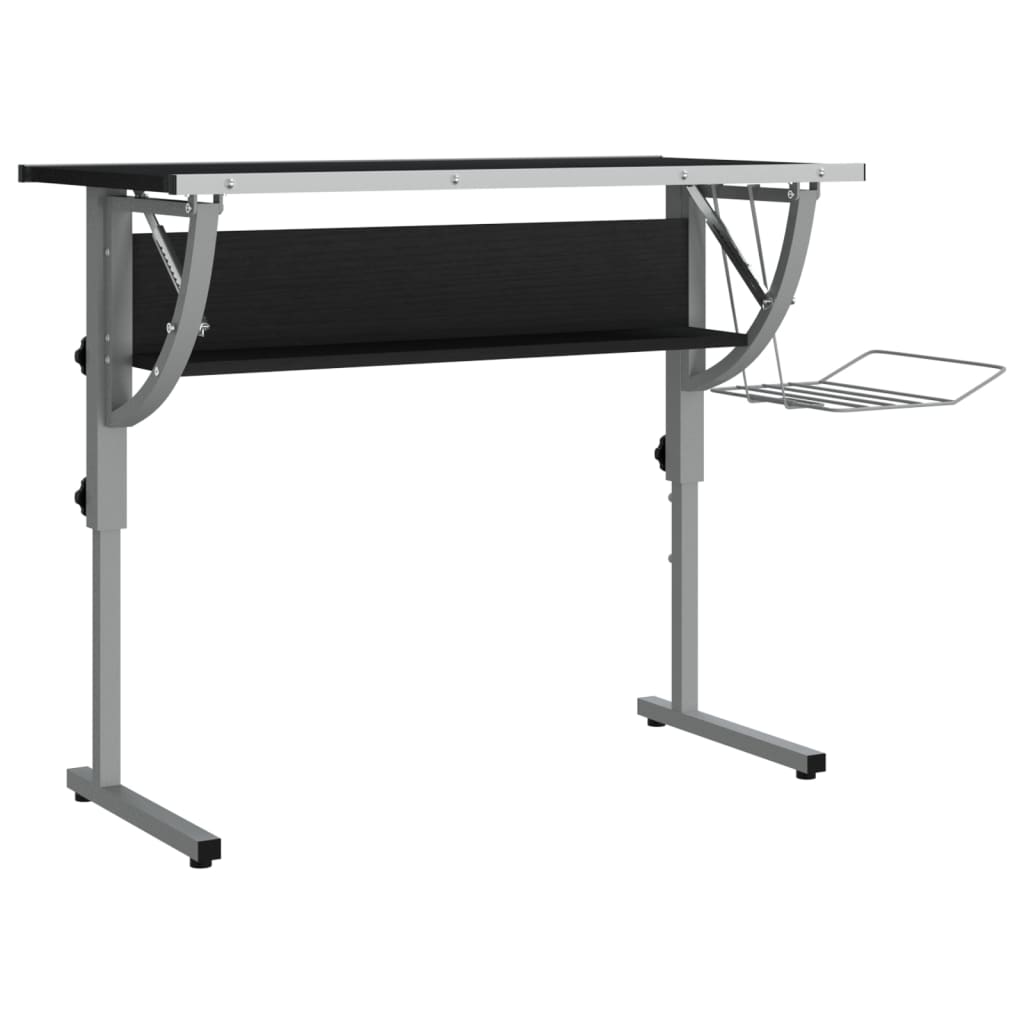 vidaXL Γραφείο Χειροτ. Μαύρο/Γκρι 110x53x(58-87) εκ. Επ. Ξύλο&Ατσάλι