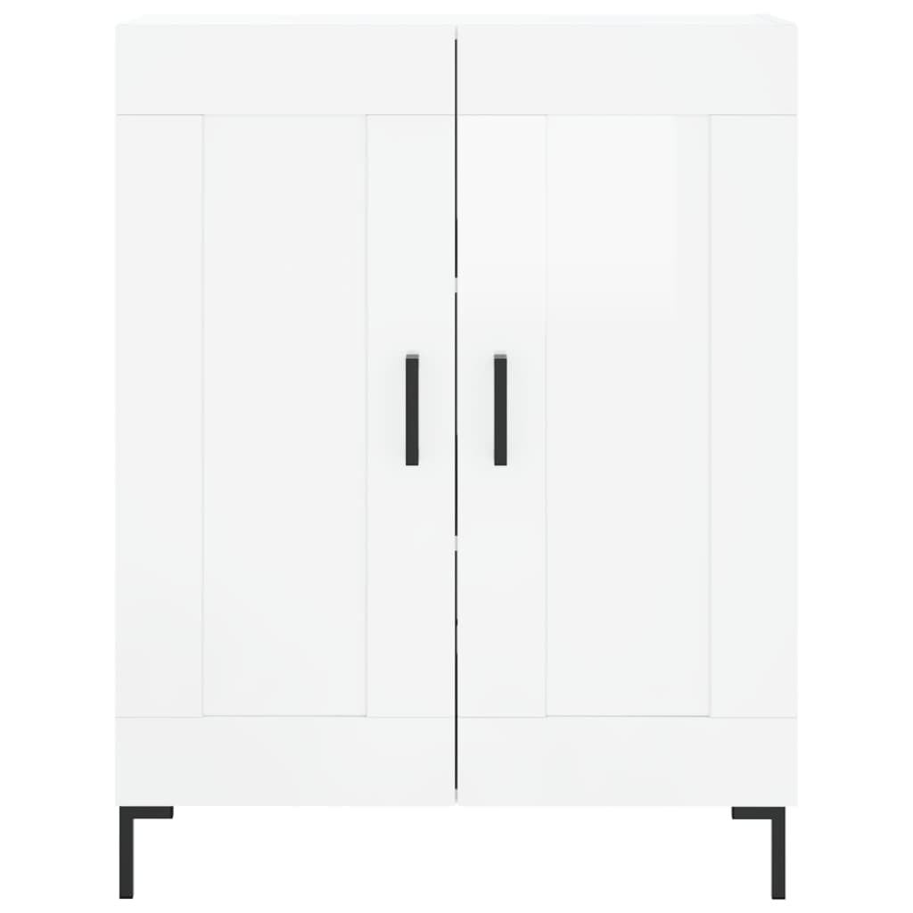 vidaXL Ντουλάπι Γυαλιστερό Λευκό 69,5x34x180 εκ. Επεξεργασμένο Ξύλο