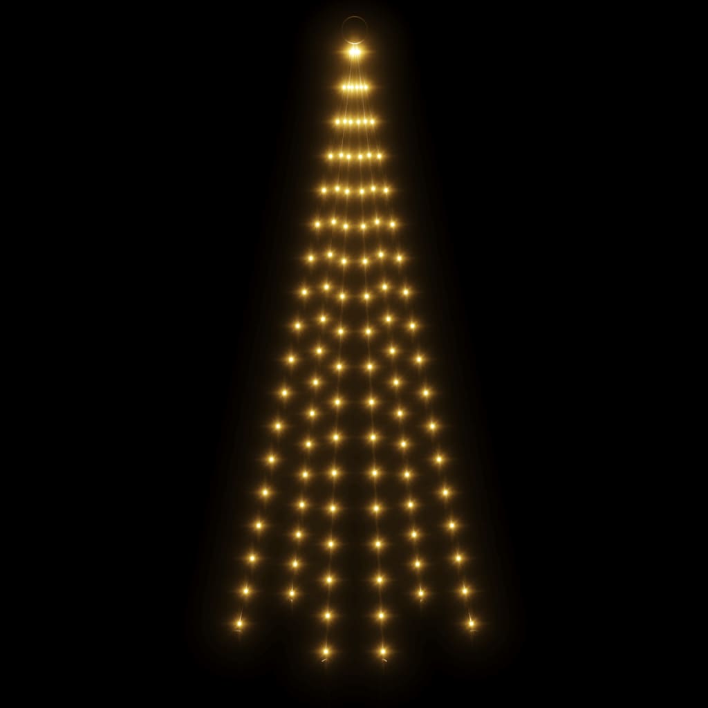 vidaXL Χριστουγεν. Δέντρο για Ιστό Σημαίας 108 LED Θερμό Λευκό 180 εκ.