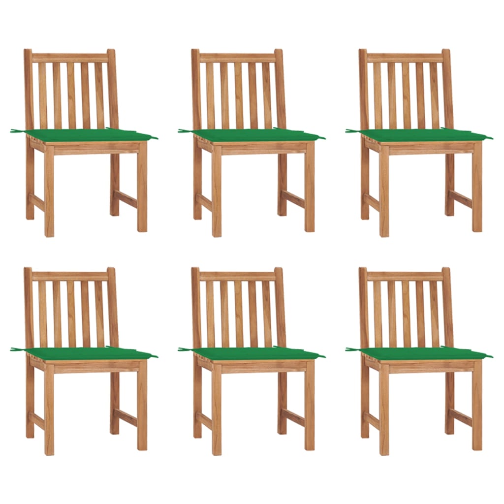 vidaXL Καρέκλες Κήπου 6 τεμ. από Μασίφ Ξύλο Teak με Μαξιλάρια