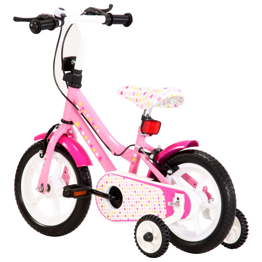vidaXL Ποδήλατο Παιδικό Λευκό / Ροζ 12 Ιντσών