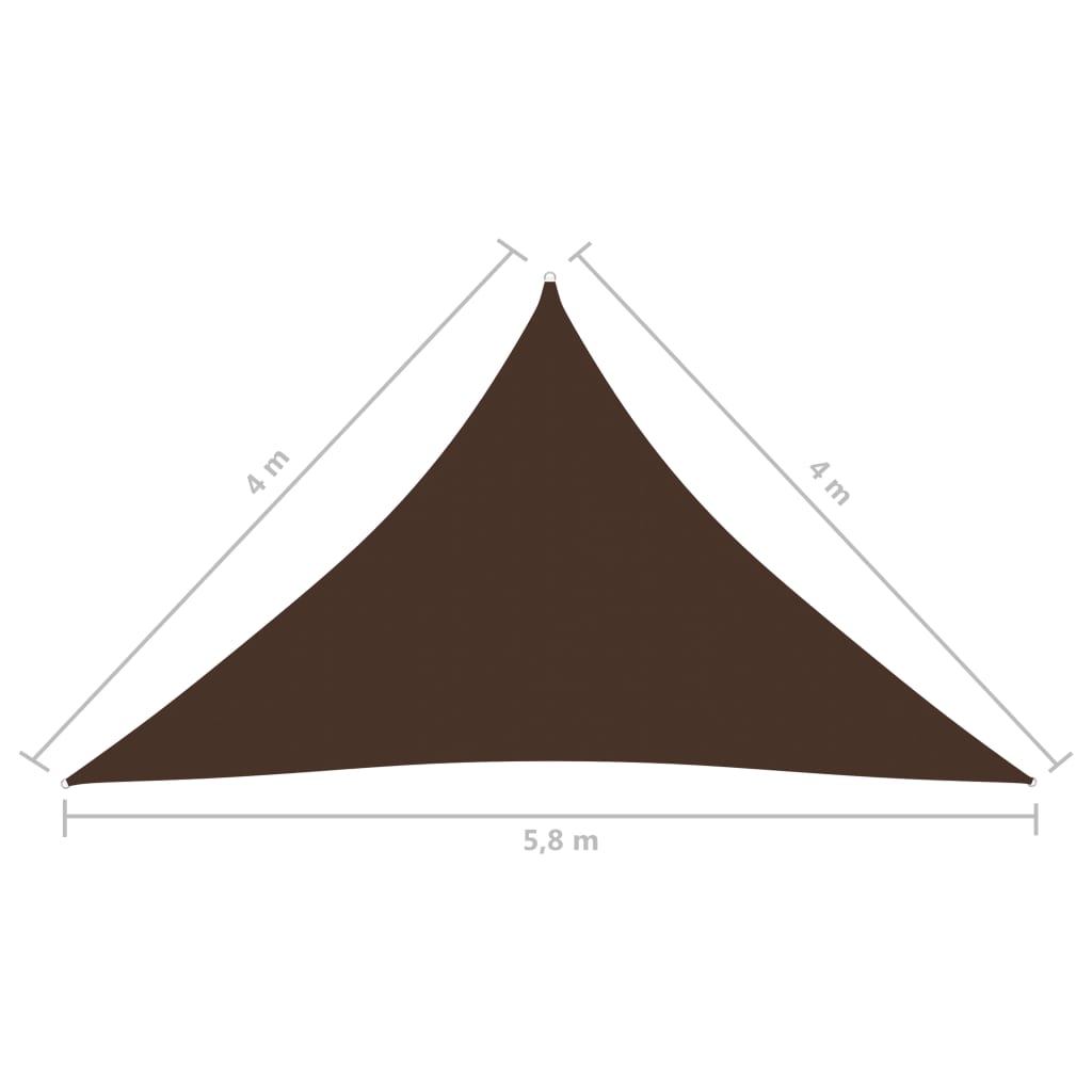 vidaXL Πανί Σκίασης Τρίγωνο Καφέ 4 x 4 x 5,8 μ. από Ύφασμα Oxford