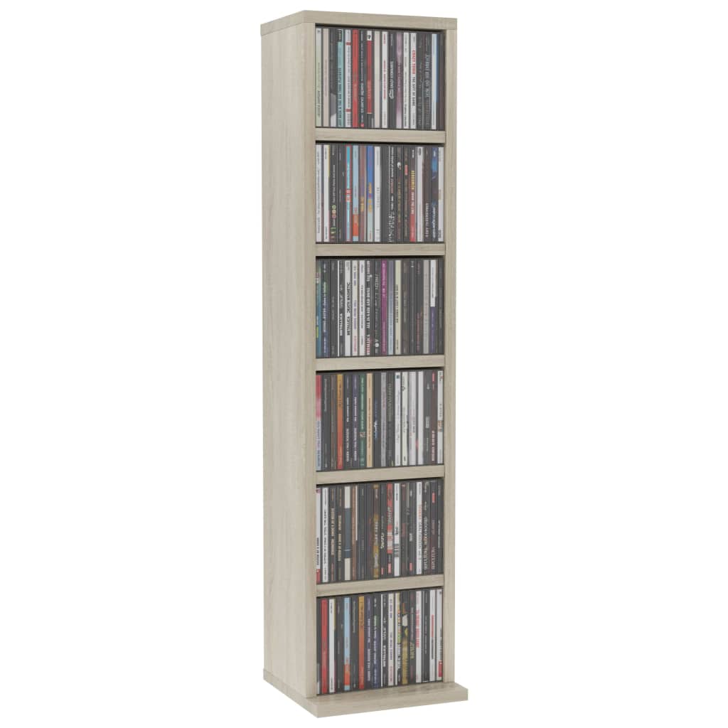 vidaXL Έπιπλο για CD Sonoma Δρυς 21 x 20 x 88 εκ. Επεξεργασμένο Ξύλο