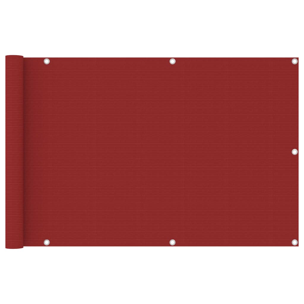 vidaXL Διαχωριστικό Βεράντας Κόκκινο 90 x 400 εκ. από HDPE